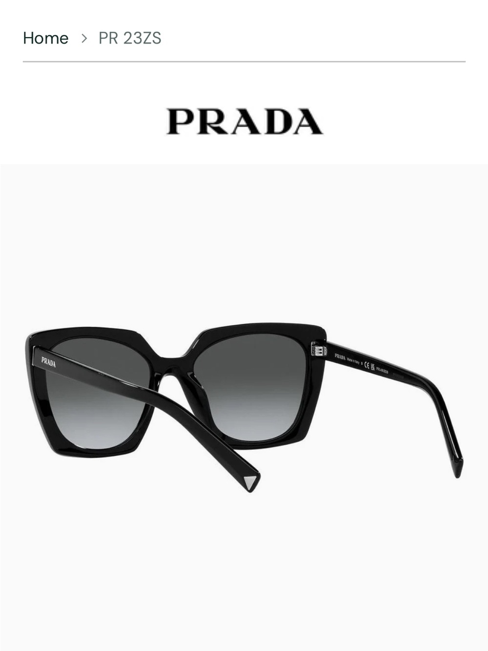 PRADA Women's Black Frame Sunglasses with Gray Gradient Lenses NWT - Picture 6 of 11
